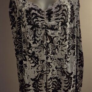 Kiara Women's Slinky Long Sleeve Patterned Blouse